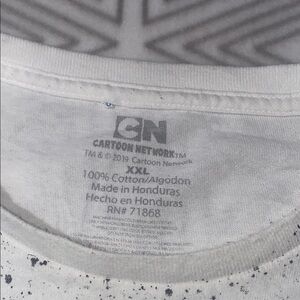 Cartoon Network White and Black Speckled Tee XXL‎